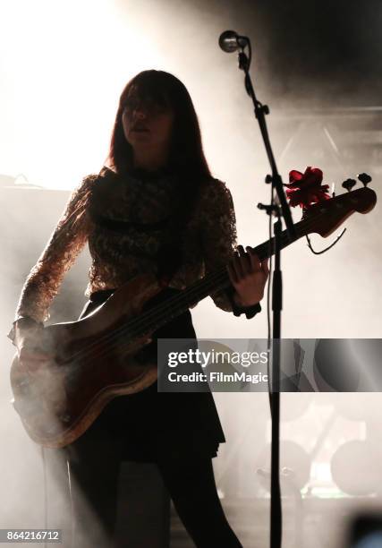 Paz Lenchantin of Pixies performs at Piestewa Stage during day 1 of the 2017 Lost Lake Festival on October 20, 2017 in Phoenix, Arizona.