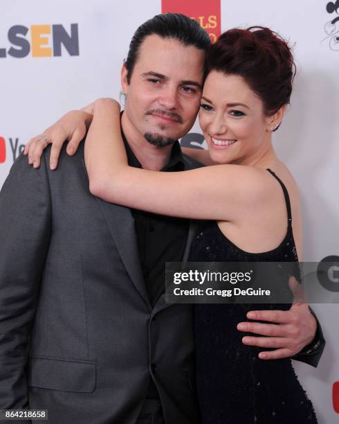 Chyler Leigh and Nathan West arrive at the 2017 GLSEN Respect Awards at the Beverly Wilshire Four Seasons Hotel on October 20, 2017 in Beverly Hills,...