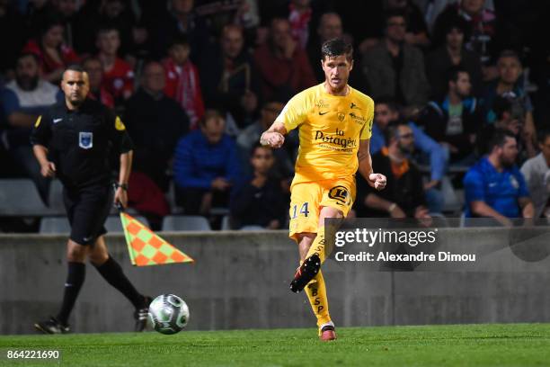 Anthony Weber of Brest during the Ligue 2 match between Nimes Olympique and Stade Brestois at on October 20, 2017 in Nimes, France.