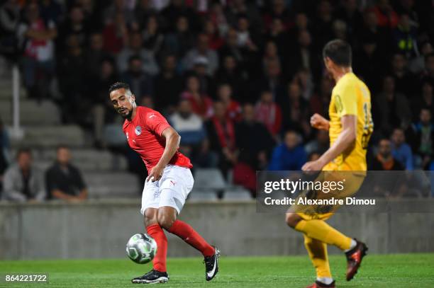 Rachid Alioui of Nimes during the Ligue 2 match between Nimes Olympique and Stade Brestois at on October 20, 2017 in Nimes, France.