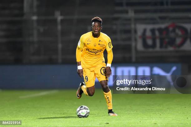 Ulrich Mayi of Brest during the Ligue 2 match between Nimes Olympique and Stade Brestois at on October 20, 2017 in Nimes, France.