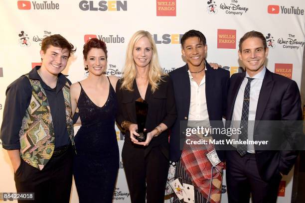 Nate Fulmer, Chyler Leigh, Diane Nelson, President, DC Entertainment and President Warner Bros. Consumer Products, Keiynan Lonsdale and Greg Berlanti...