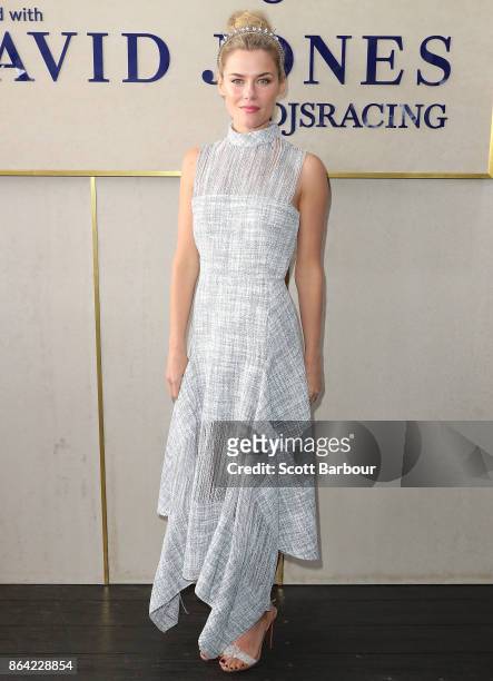 Rachael Taylor attends the David Jones Marquee on Caulfield Cup Day at Caulfield Racecourse on October 21, 2017 in Melbourne, Australia.