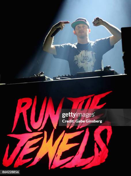 Trakstar the DJ of Run the Jewels performs at Brooklyn Bowl Las Vegas on October 20, 2017 in Las Vegas, Nevada.