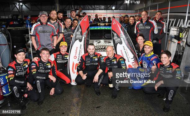 3rd place Tim Slade driver of the Freightliner Racing Holden Commodore VF and Andre Heimgartner driver of the Freightliner Racing Holden Commodore VF...