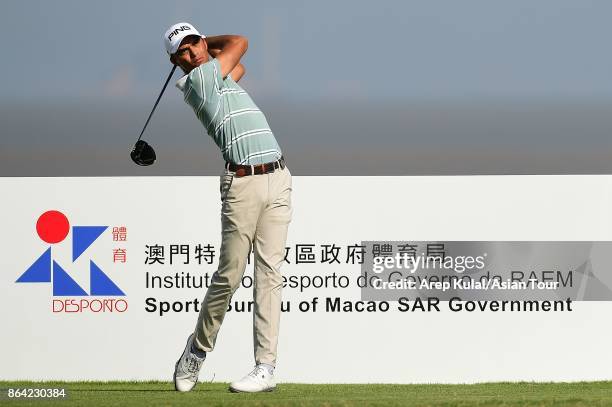 Ajeetesh Sandhu of India pictured during round three of the Macao Open at Macau Golf and Country Club on October 21, 2017 in Macau, Macau.