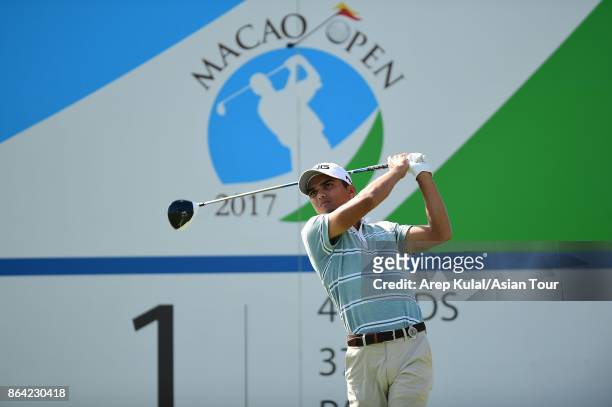 Ajeetesh Sandhu of India pictured during round three of the Macao Open at Macau Golf and Country Club on October 21, 2017 in Macau, Macau.