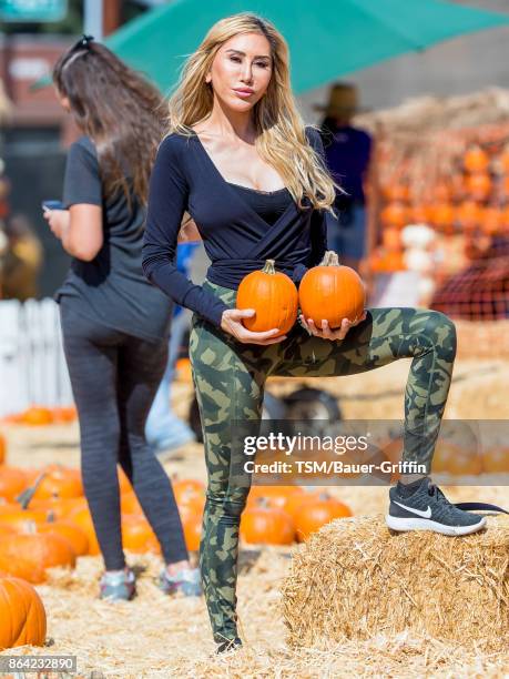 Tess Broussard is seen at the pumpkin patch on October 20, 2017 in Los Angeles, California.