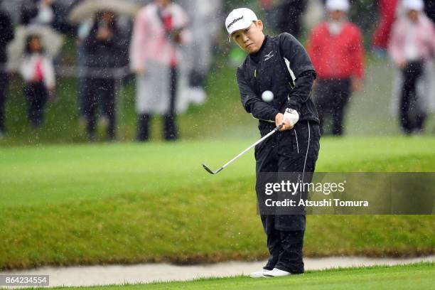 Jiyai Shin of South Korea hits her third shot on the 8th hole during the third round of the Nobuta Group Masters GC Ladies at the Masters Golf Club...