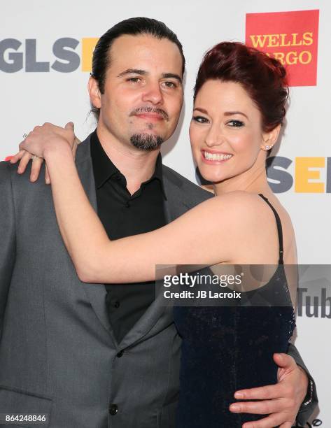 Chyler Leigh and Nathan West attend the 2017 GLSEN Respect Awards on October 20, 2017 in Los Angeles, California.