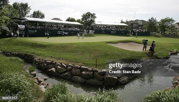 Course scenic of the 17th hole in the third and final round of the Allianz Championship held at Glen Oaks Country Club in West Des Moines, IA, on...