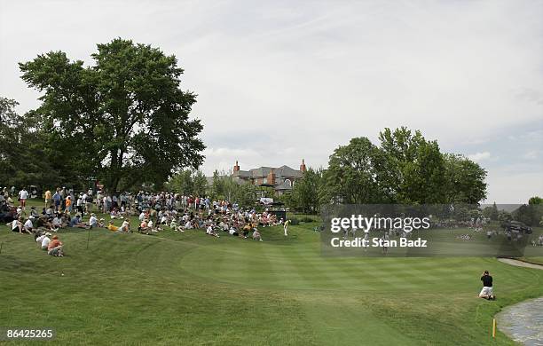 Course scenic of the 14th hole in the third and final round of the Allianz Championship held at Glen Oaks Country Club in West Des Moines, IA, on...