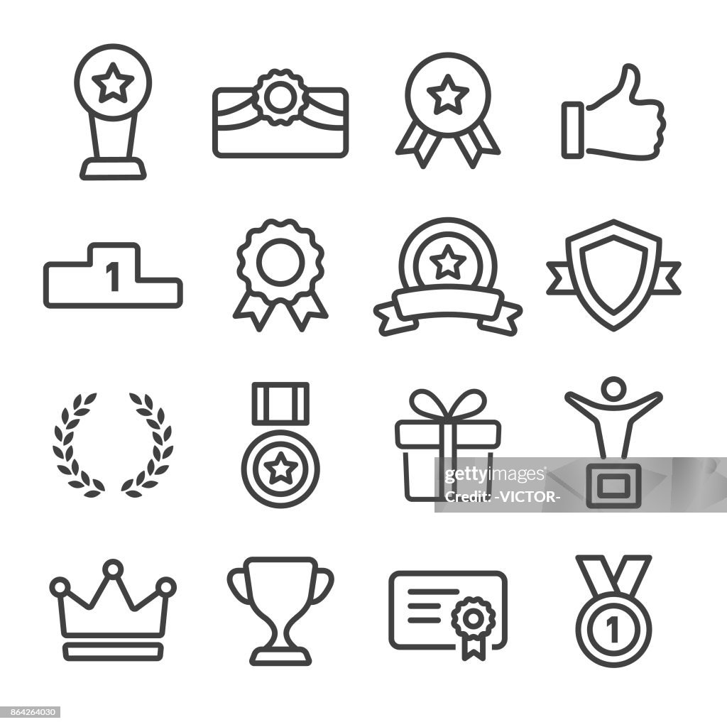 Award and Honor Icons Set - Line Series