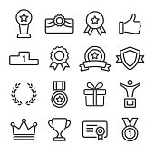 Award and Honor Icons Set - Line Series