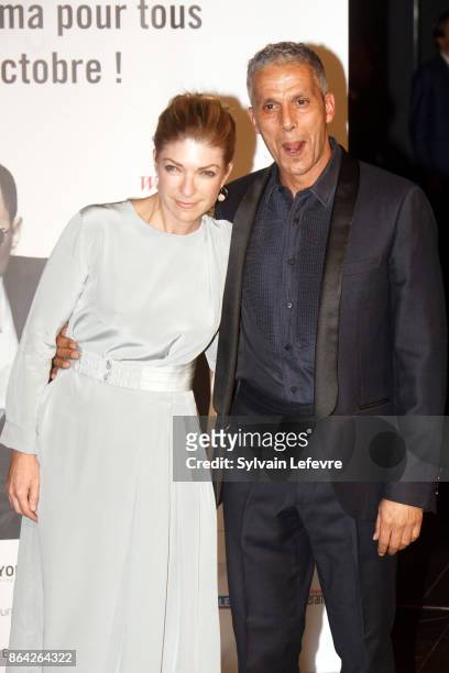 Alexis Delage-Toriel and Sami Bouajila attend the photocall before The Lumiere Prize ceremony during 9th Film Festival Lumiere on October 20, 2017 in...