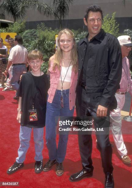 Actor Joseph Mazzello, actress Ariana Richards and actor Jeff Goldblum attend the Grand Opening Celebration of the New Universal Studios Theme Park...