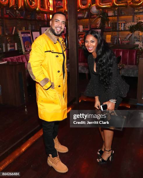 French Montana and Ashanti attend Ciroc & Epic Records present French Montana "Jungle Rules" Gold Dinner at Poppy on October 20, 2017 in Los Angeles,...