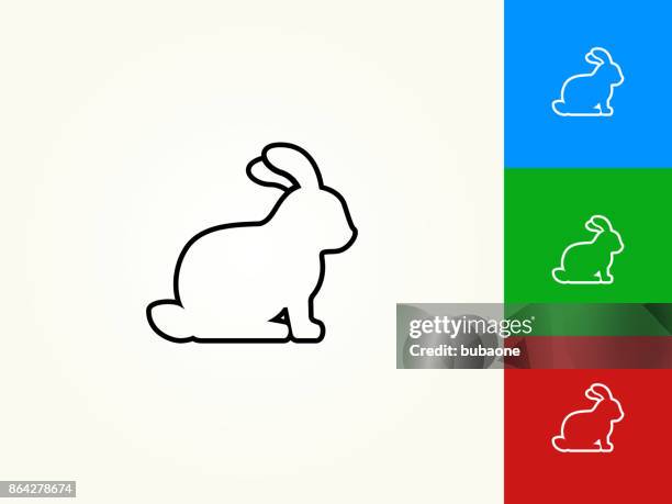 rabbit black stroke linear icon - rabbit stock illustrations