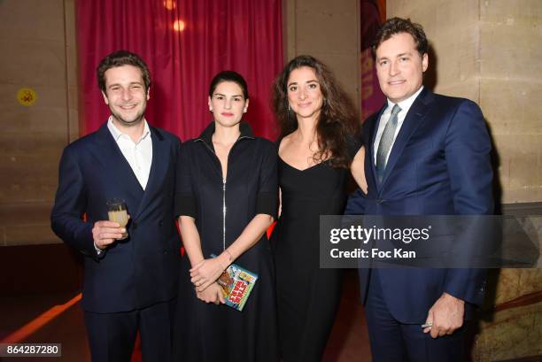 Alice Ricard and husband Paul Charles, Lorraine Ricard and husband Gregoire Scholler attend the 'Bal Jaune Elastique 2017' : Dinner Party at Palais...