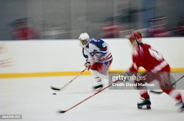 ice hockey, international competition (blurred motion) - ice hockey international stock pictures, royalty-free photos & images