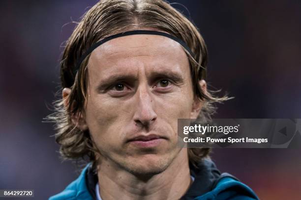 Luka Modric of Real Madrid prior to the UEFA Champions League 2017-18 match between Real Madrid and Tottenham Hotspur FC at Estadio Santiago Bernabeu...