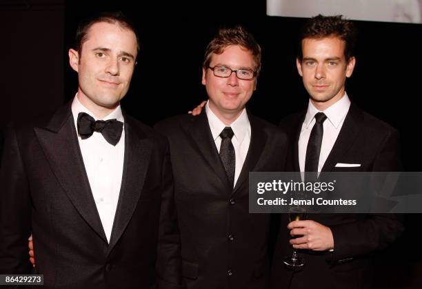 Evan Williams, Biz Stone and Jack Dorsey of Twitter attend Time's 100 Most Influential People in the World Gala at the Frederick P. Rose Hall at Jazz...