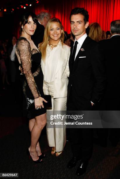 Actress Liv Tyler, actress Kate Hudson and Jack Dorsey of Twitter attend Time's 100 Most Influential People in the World Gala at the Frederick P....