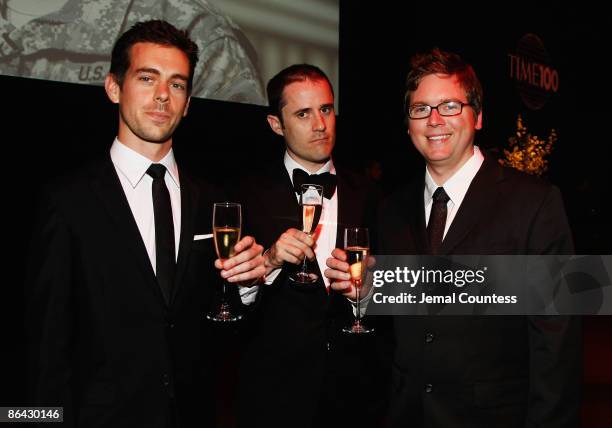 Jack Dorsey, Evan Williams and Biz Stone of Twitter attend Time's 100 Most Influential People in the World Gala at the Frederick P. Rose Hall at Jazz...