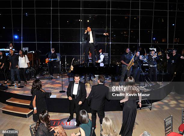 John Legend performs at the Time's 100 Most Influential People in the World Gala at Rose Hall - Jazz at Lincoln Center on May 5, 2009 in New York...