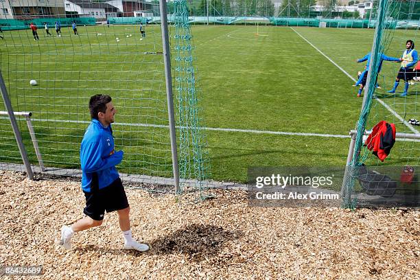 Vedad Ibisevic attends a training session of 1899 Hoffenheim at the club's training center on May 6, 2009 in Sinsheim, Germany.