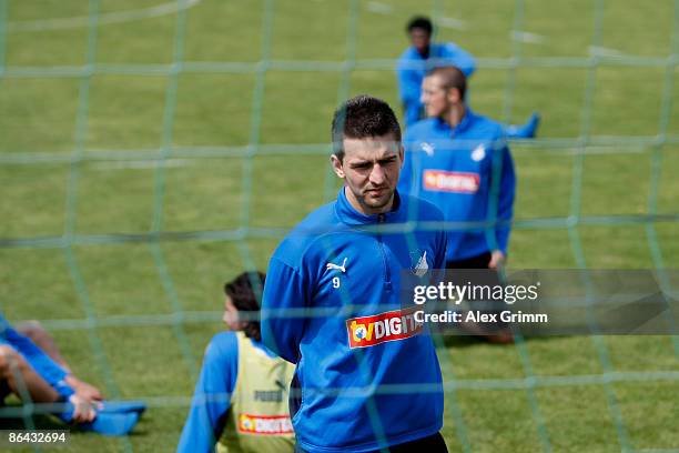 Vedad Ibisevic attends a training session of 1899 Hoffenheim at the club's training center on May 6, 2009 in Sinsheim, Germany.