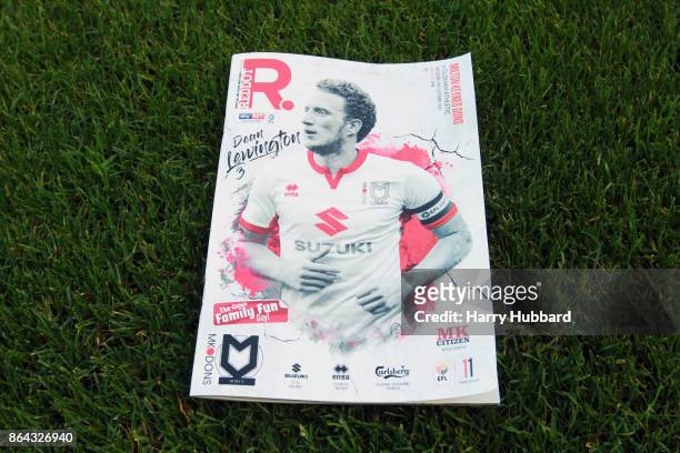 General view of the programme before the Sky Bet League One match between Milton Keynes Dons and Oldham Athletic at StadiumMK on October 21, 2017 in...