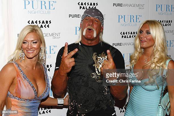 Jennifer McDaniel, Hulk Hogan and Brooke Hogan attend Brooke Hogan's 21st Birthday At Pure Nightclub on May 5, 2009 in Las Vegas,Nevada.