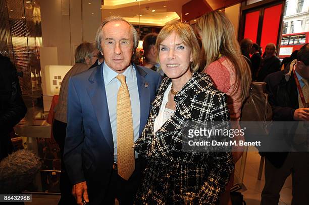 Sir Jackie Stewart and Lady Helen Stewart attend the launch of the the first British Ferrari store in Regent Street, on May 6, 2009 in London,...
