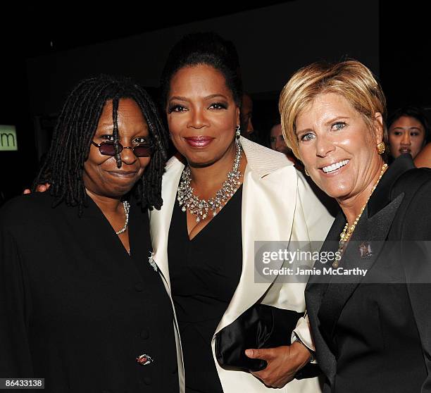 Actress Whoopi Goldberg, TV persoanlity Oprah Winfrey and Financial adviser Suze Orman attend Time's 100 Most Influential People in the World Gala at...