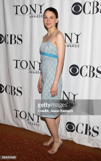 Actress Sutton Foster attends the 2009 Tony Awards Meet the Nominees press reception at The Millennium Broadway Hotel on May 6, 2009 in New York City.