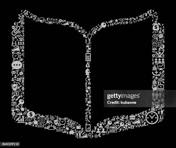 open book icon business and finance vector icon pattern - open office background stock illustrations
