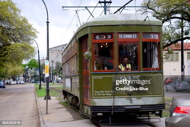 cable car - new orleans streetcar stock pictures, royalty-free photos & images