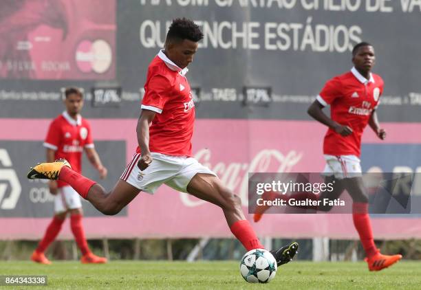 Benfica midfielder Gedson Fernandes in action during the UEFA Youth League match between SL Benfica and Manchester United FC at Caixa Futebol Campus...