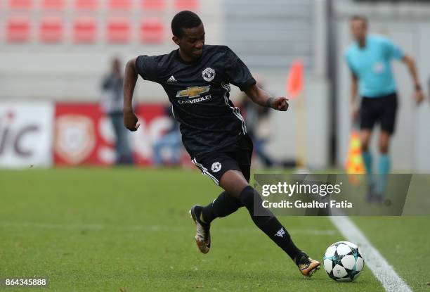 Manchester United FC forward Joshua Bohui in action during the UEFA Youth League match between SL Benfica and Manchester United FC at Caixa Futebol...