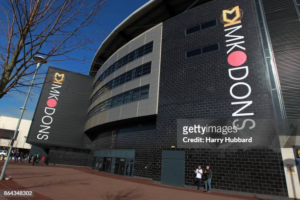 General view of StadiumMK before the Sky Bet League One match between Milton Keynes Dons and Oldham Athletic at StadiumMK on October 21, 2017 in...