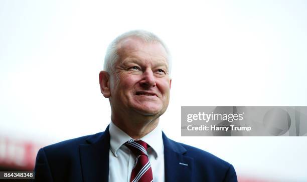 Steve Lansdown CBE, Owner of Bristol City looks on during the Sky Bet Championship match between Bristol City and Leeds United at Ashton Gate on...