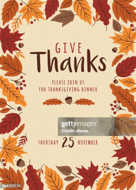 ilustrações de stock, clip art, desenhos animados e ícones de thanksgiving invitation template. - thanksgiving wallpaper