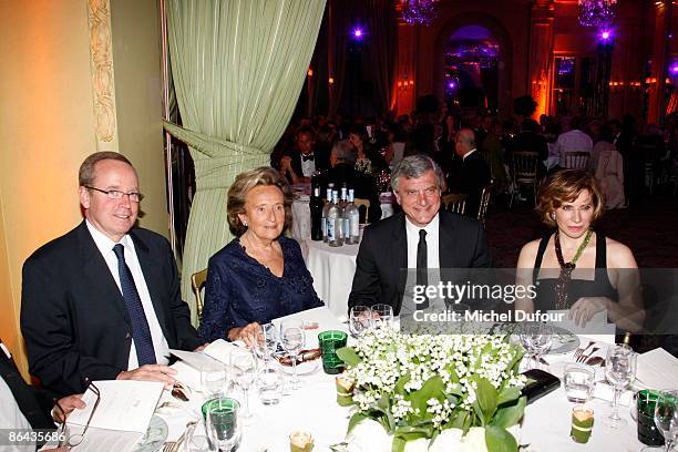 Donnedieu de Vabres, Bernadette Chirac, Sidney Toledano and Nahed Ojjeh attend the Gala Dinner to celebrate the 60th anniversary of the Weizmann...