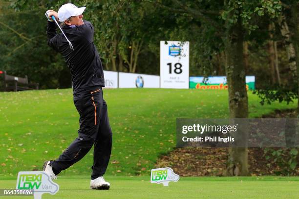 Des Smyth of Ireland in action during the second round of the Farmfoods European Senior Masters played at Forest of Arden Marriott Hotel & Country...