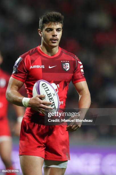 Romain Ntamack of Toulouse during the European Challenge Cup match between Stade Toulousain and Cardiff Blues at Stade Ernest Wallon on October 20,...