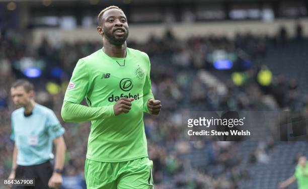 Moussa Dembele celebrates his 2nd goal during the Betfred Cup Semi-Final at Hampden Park on October 21, 2017 in Glasgow, Scotland.