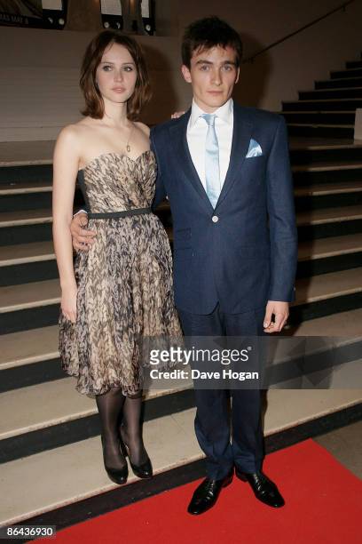 Rupert Friend and Felicity Jones attend the UK Premiere of 'Cheri' held at The Cine lumiere, Institut Francais, South Kensington on May 06, 2009 in...