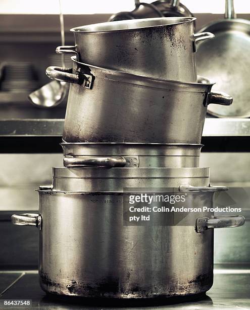 stack of stock pots - pan stock pictures, royalty-free photos & images