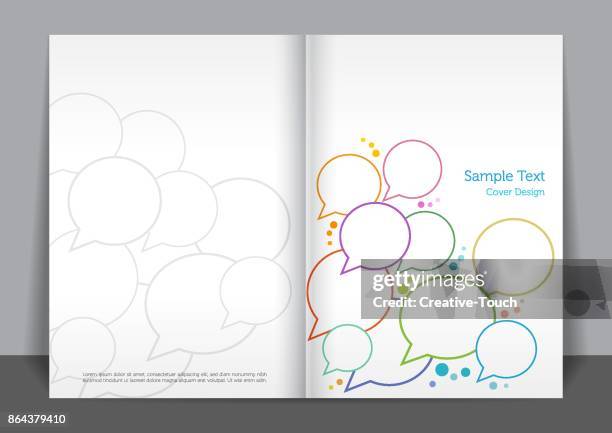 speech bubble cover design - report document background stock illustrations